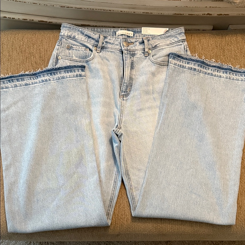 LOFT Light Blue Flare & Wide Leg Jeans